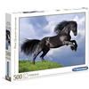 Clementoni - 35071 Collection Puzzle - Fresian Black Horse - 500 Pezzi - Made In Italy - Puzzle Adulto