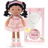 LeyaDoll Personalizzati Soft Baby Doll Toys (16''), My First Baby Rag Doll for 1 Year-Old Girl Birthday Velft, Christmas Plush Toys Gift for Toddler Kids Infants - Princess Petal