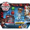 BAKUGAN, Battle Pack, 5 Sfere: 3 Classici e 2 Ultra. Leviathan Blu, Gorilla Verde e Triceratops Rosso, PRO Werewolf Oro e PRO Crab Bianco.