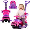 sun baby Auto a spinta per bambini 4in1, scivolo a partire da 1 anni, con clacson e musica, spazio per riporre i bagagli sotto il sedile (Rosa)