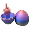 HshDUti Uovo di Pasqua con dito medio, divertente uovo con dito medio stampato in 3D, divertente regalo di Pasqua, sorpresa scherzo unico per donne uomini, maleducato offensivo uovo bavaglio regalo