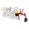 Rolly Toys 409327 - Veicolo a Pedali, Escavatore Posteriore, con Fermo, Rosso