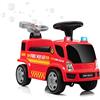 RELAX4LIFE Camion Cavalcabile dei Pompieri per Bambini, con Bolle, Musica, Luci, Allarme, 4 Ruote in PP, Volante, Cruscotto, 3 Pile AA da 1,5V (non incluso),18-36 Mesi (MODELLO 1)