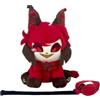 RDCIRP Hazbin Hotel Peluche, Carino Animali Figura Bambola Angelo Miao Bambole Giocattoli, Personaggi Miao Anime Cuscino Bambola for Bambini Adulti (Rosso)