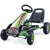 COSTWAY Go Kart a Pedali per Bambini, con Sedile Regolabile e Freno a Mano, Go Kart Veicolo per Bambini 3-8 Anni, Portata Massima 30 kg (Verde)