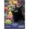 FELASBUID A Black Cat Puzzle Impossible 1000Pcs Animal Decorazione Per La Casa. Rilassamento E Intelligence Per Adulti E Ragazzi Da 14 Anni 38x26cm/1000pcs