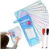 Krmoau Carte flash matematica, matematica - Carte flash, moltiplicazione gioco di sottrazione | Dock - Cancellazione carte educative bifacciali con foro, bambini interattivi