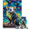 LKASGCBY Puzzle 1000 pezzi per adolescenti Opossum nella notte stellata Giocattoli di gioco impegnativi Collezione di artisti, Belle arti 38x26cm