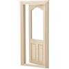 Odoria Casa delle Bambole Porta Legno: 1/12 Scala Miniatura Fronte Cancello Moderno con Finestra Trasparente per Fata Giardino - Mini Mobile Componenti Costruzione Non Verniciato Verso l'interno