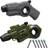 GLHYUOP Giocattolo a doppia pistola + 6 Soft Bullet Gun Toy,molteplici possibilità di gioco con rotella a punta delle dita, compatto e leggero, antistress, da collezionare/regalare (grigio + verde)