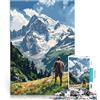LKASGCBY puzzle 1000 pezzi per adulti Monte Bianco Francia Montagna Giochi educativi Decorazione della casa Regalo di compleanno, regali, arte murale 75x50cm