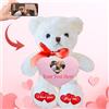 MeterBear Orsacchiotto di peluche personalizzato con foto e testo su cuore, Teddy Bear Orsetto di peluche con cuore come regalo di Mi dispiace per lei e lui per San Valentino, Compleanno (25cm)