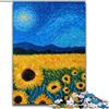LYXIANY Puzzle Van Gogh Girasoli di notte 1000 pezzi per adulti, giocattolo educativo antistress, ideale come regalo per tutta la famiglia (26x38cm)