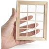 Odoria Casa delle Bambole Finestra Miniatura: 1/12 Scala Struttura Finestra Graticcio 12 Griglie Mobili Legno non Verniciato - Mini Elemento Costruzione Modello DIY per Negozio Diorama