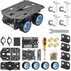 Yahboom Smart Chassis Car Kit, Equipped with Aluminum Chassis, 520 Encoder Motor, DC 12V Motor, 65mm Wheels, Robot Mobile Platform (4WD Chassis without Battery)
