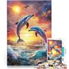 LGNBTGM Impossibile Delfini che saltano al tramonto arcobaleno Puzzle da 2000 pezzi per adolescenti 70x100cm Decorazione della casa per e dai 14 anni in su