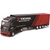 Burago Bburago B18-31460Y Trailer Fuoco Strada con RIMORCHIO - M-B ACTROS GIGASPACE Yokohama-1:43 - Giocattolo da Collezione Mercedes, Disegni e Colori Assortiti