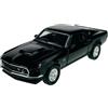 Generisch Welly Modello Auto Compatibile con Ford Mustang Boss 429 Coupe Nero Tipo I 3° generazione 1969-1970 ca 1/34-1/39 Metal Model Auto Die Cast Nuovo in scatola