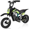 RCB R9X PRO Moto Elettrica per Bambini, Motocicletta con Motore 350W, 3 Velocità (10/15/25 km/h), autonomia 16 KM, luci Ambientali, Doble Suspensión, Ruote 12 Motocross per bambini 6+ anni