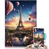LKASGCBY Puzzle da 1000 pezzi per adolescenti Torre Eiffel di Parigi Allena il tuo cervello e le tue mani Adatto per la decorazione del desktop 52x38cm