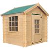 TIMBELA Casetta per Bambini - Casetta Giardino - Casetta in Legno L111xL113xA121cm/0,9 m2 - Casetta da gioco da esterno - Timbela M570Z-1 (tetto verde)