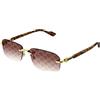 Gucci Occhiali da Sole Gucci GG1221S Gold/Red Shaded Logo 56/16/140 uomo