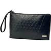 Roccobarocco Pochette Elegante in Pelle, Borsello a Mano con Motivo Logo, 15x24x5 cm, Nero