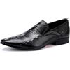 Generico Scarpe da Abito Slip On in Vera Pelle da Uomo Loafers Affari Casuale Mocassini Formali,Nero,41