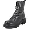 QUEEN HELENA Anfibi in Vera Pelle Stivaletti Bassi con Strass Casual Donna QH21_S2358 (Nero, Sistema Taglie Calzature EU, Adulto, Donna, Numero, Media, 39)