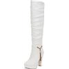 Generic Stivali Alti Donna sopra Il Ginocchio Morbidi Outdoor Cowboy Pelle Tronchetti Comode Zip Elegante Scarpe Cowboy Tacco a Blocchetto Stivali Semplici Stivaletti da Neve