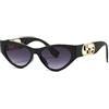 HPIRME Occhiali da sole vintage Cat Eye con montatura piccola da donna per uomo Occhiali da sole Occhiali da vista UV400, nero grigio, taglia unica