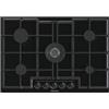 Hisense GED773B Piano Cottura Gas, Incasso 74 cm, Vetro Nero Temperato, Griglie In Ghisa, 1 Bruciatore Wok, Design