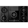 Elica PRF0196341, Piano cottura a gas con cappa aspirante integrata NIKOLATESLA FLAME EVO BL/A/88, Black