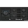 Bosch Piano Cottura 5 Fuochi a Gas 90 cm (1 Bruciatore Wok) in Vetro colore Nero - PPM9A6I40 Serie 6