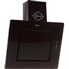 GURARI 155 60 BL Pr, cassapanca a parete, cappa da cucina di lusso 60 cm, vetro nero, 1000 m³/h estrarre bordi, per scarico e ricircolo