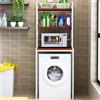 Nordivo Supporto lavatrice Asciugatrice per Regolabilein Altezza,mobiletto sopra lavatrice,Tamburo Lavastoviglie Ripiano Di Stoccaggio,per Bagno, Cucina, Balcone, Lavanderia(White/red,71in/180CM)