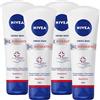 Nivea Crema Mani Riparatrice 3in1 Formula Nutriente Vellutante 24h con Dexpantenolo per Sollievo Immediato e Protezione a Lunga Durata su Pelle Secca Arrossata Screpolata - 4 Flaconi da 100ml