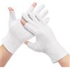 SWAKER 4 paia di guanti idratanti in cotone touchscreen, 100% cotone bianco, guanti per mani secche, eczema, sonno, pernottamento, lozioni e trattamenti spa, guanti da notte idratanti