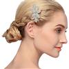 Ulalaza ToBe-U Cerchietto da sposa in cristallo, accessorio per capelli con perle e strass {HS-J2422Argento, Taglia unica}