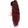 JIANBOHAIRS Extension For Coda Di Cavallo, 26 Pollici, Clip Ad Artiglio, Lunghe, Ricce E Ondulate, In, Pezzo Capelli Sintetici, Pezzi For Da Donna Daily Wear(Wine red)