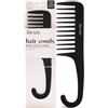 Kitsch Pettine districante a denti larghi, manico curvo per capelli ricci, bagnati e spessi, pettine da doccia nero da donna