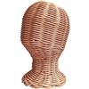 DEVNWIGMO Manichino Testa Rattan per Esposizione Cappelli Porta Parrucche Supporto per Sciarpe E Accessori Struttura Resistente E Design Moderno Adatto per Salo, Stile b