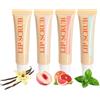 Generisch Scrub per labbra e crema idratante, penna esfoliante per labbra, per labbra, idratante, set di 4 scrub per labbra, prodotti per la cura delle labbra, scrub idratante,