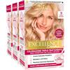 L'Oreal Paris L'Oréal Paris Tinta Permanente Excellence Creme 9 Biondo Chiarissimo Colorazione Triplo Trattamento Copre 100% dei Capelli Bianchi Lunga Durata con Acido Ialuronico - 3 Tinte