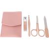 Healeved Kit Tagliaunghie Professionale 4 Pezzi in Acciaio Inossidabile Oro con Custodia in Pu per Viaggio e Casa, Strumenti per Manicure Facile e Rapida