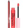 NYX Professional Makeup Line Loud Matita Labbra 32 Sassy Cremosa Waterproof + Lip Lingerie XXL Rossetto Liquido 03 Xxpose Me Matte No Transfer Lunga Tenuta Formula Vegana 4ml - Set da 2