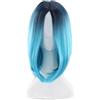 LALAFINA Parrucca Bob da Donna Sfumatura di Colore Parrucca Sintetica per Cosplay Corta e Dritta in Pizzo ad Alta Temperatura Blu Sfumato