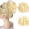ZHKVAG Bun Extension Clips, Wavy Claw Clip Messy Bun Hair Piece For Women, For Flat Updos Curly Hair Ponytail Bun Clip In Hair Extensions (#11)