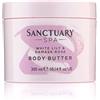 Sanctuary Spa Burro per il corpo, crema idratante corpo al giglio bianco e rosa damascata con burro di karité, vegana e cruelty free, 300 ml