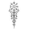 Generico Tatuaggi temporanei adesivi geometrici con rune vichinghe, impermeabili e duraturi, da una a due settimane, per braccia e gambe.(1pcs)